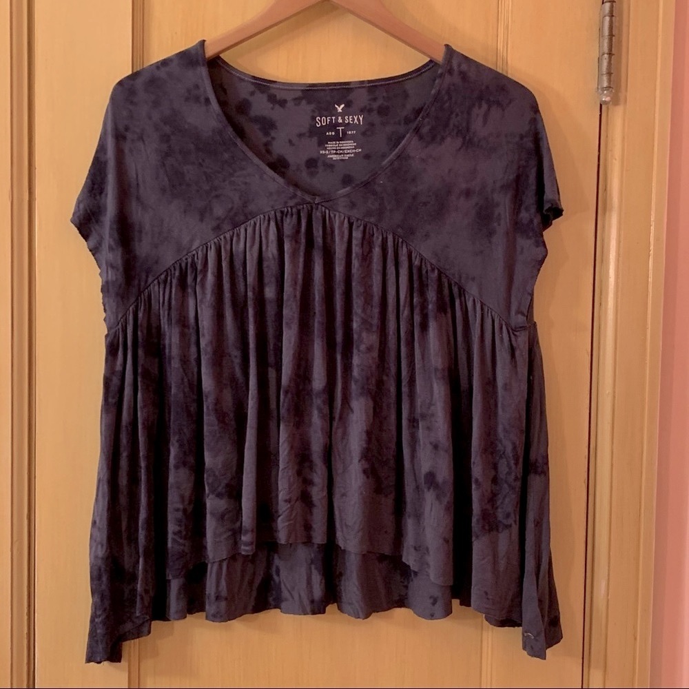 American Eagle Soft & Sexy Top Swing Top Bleach Dye Size XS